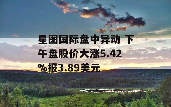 星图国际盘中异动 下午盘股价大涨5.42%报3.89美元